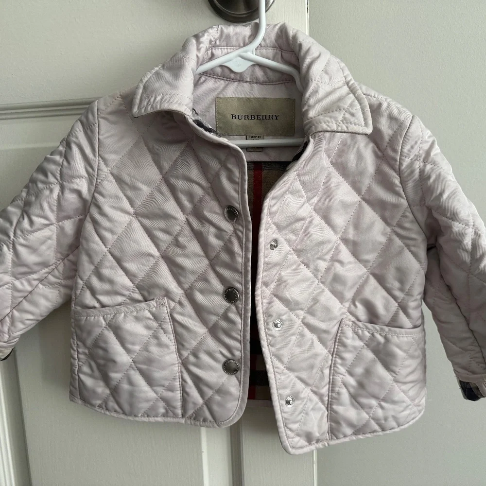 Girls Burberry Quilted Jacket Pink Size 2Y - Picture 5 of 7